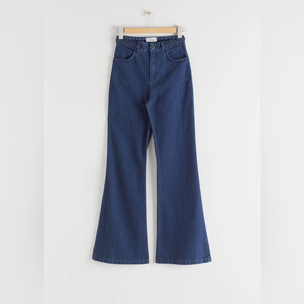 & Other Stories Kick Flare Braided Waist Jeans -26